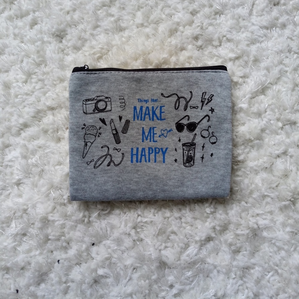 Happy Sweatshirt Zippered Pouch